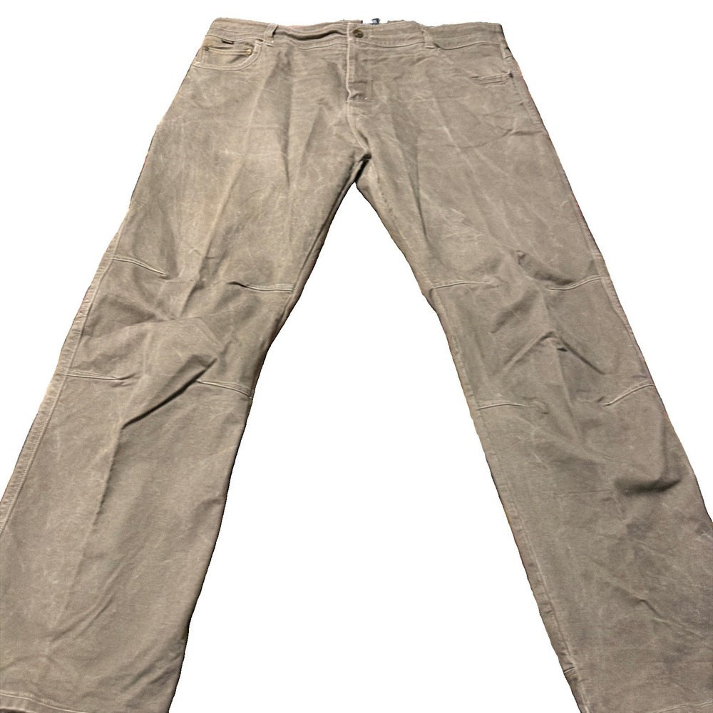 Kuhl Pants Mens 42x34 Greenish Canvas Ryder Straight Relaxed Vintage Patina Dye